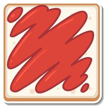 Top view of sliced bread sticker on white background Illustrazione stock