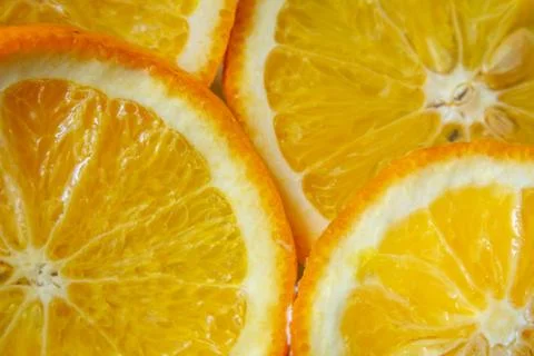 Top view of sliced oranges which is good in vitamin c. Immunity boosting food Stock Photos