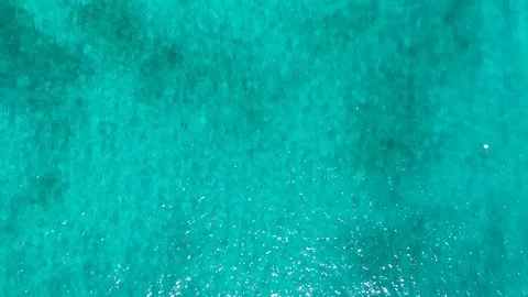 Top View, Slow Motion. Background Of Blue Sea, Blue Lagoon With A Slight Breeze, Stock Footage 120475296