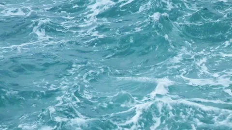 Top view  slow motion of blue ocean wave surface Stock Footage 319872861