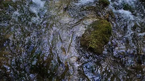 Top view of slow motion of river flowing Stock Footage 186632533