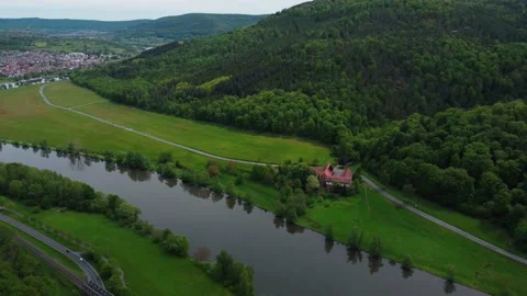 Top view of a small farm by the road Stock Footage 154756184