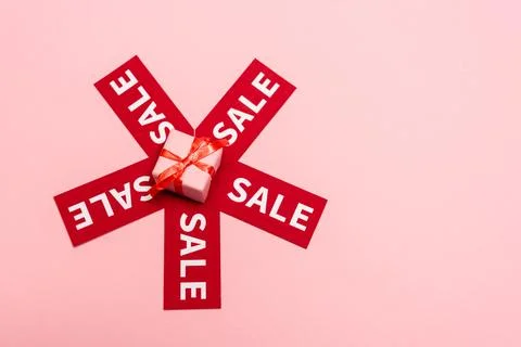 Top view small present tags Stock Photos