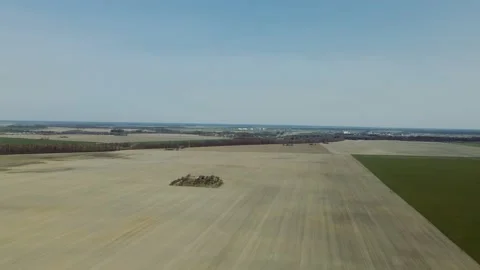 Top View. Small Residential Plot in a Huge Field . Grodno, Belarus Stock Footage 182337363