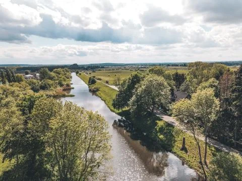 Top view of a small river 写真素材