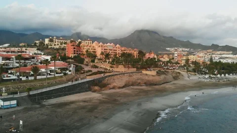 Top view of a small spanish town at sunset in Tenerife island, Spain Stock-Footage 108754804