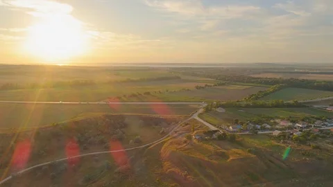 Top view of a small village Stock Footage 92440130