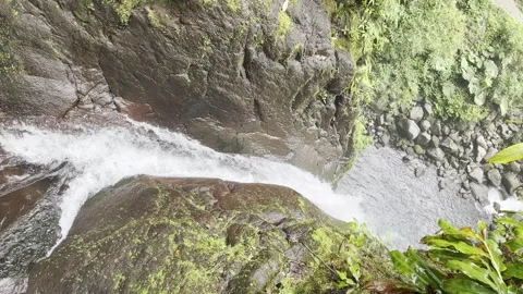 Top view of a small waterfall in Costa Rica Stock Footage 254831799