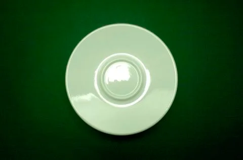 Top view of small white coffee cup saucer Stock Photos