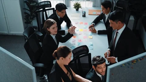 Top view of smart team brainstorm idea w... | Stock Video | Pond5