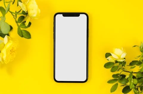 Top view smartphone template workspace. High quality and resolution beautif.. Stock Photos