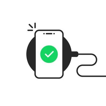 Top view smartphone on wireless charging Stock Illustration