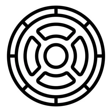 Top view smoke detector icon outline vector. Modern home detect Stock Illustration