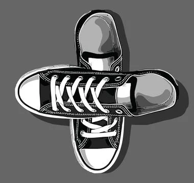 Top view sneaker Stock Illustration