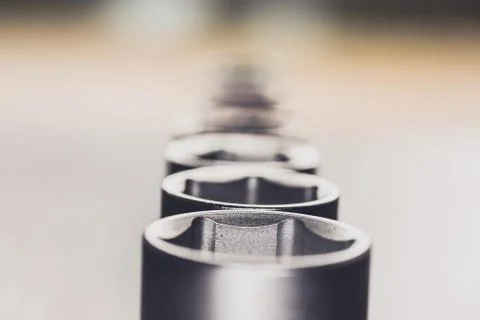 Top view of socket wrenches Stock Photos