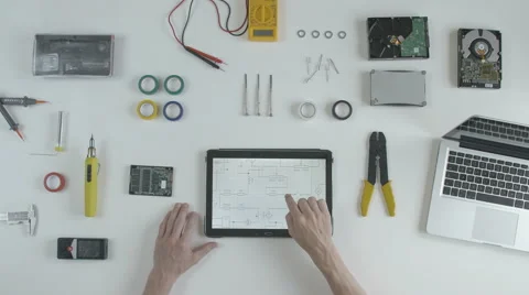 Top view software developer engineer Stock Footage 64557895