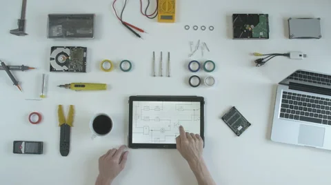 Top view software developer engineer Stock Footage 64557909