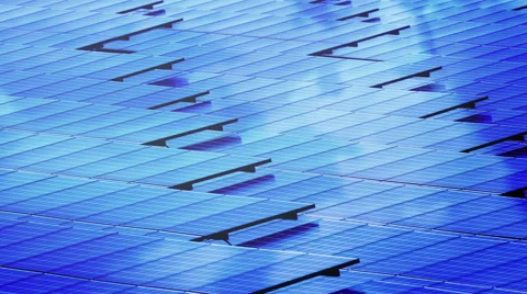 Top view Solar cell panel Pattern with clouds reflection Stock-Footage 68912489