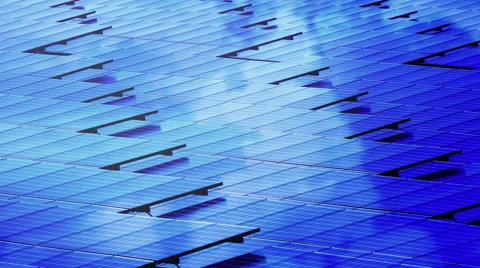 Top view Solar cell panel Pattern with clouds Stock-Footage 68912669