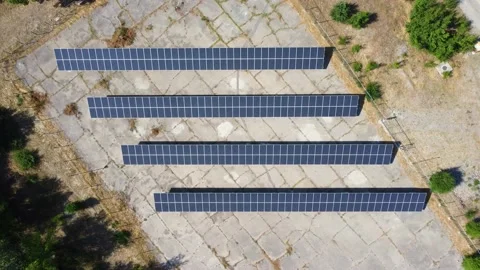 Top view of the solar farm Stock Footage 168945221