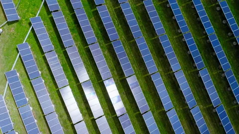 Top view of a solar field Stock Footage 311531505
