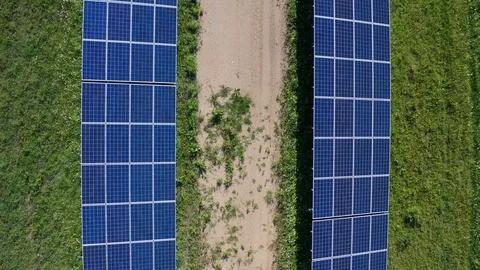 Top view of solar panels at power station Stock Footage 111736112