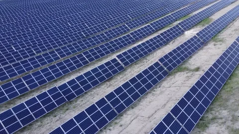 Top view at solar panels in the rural countryside scenery Stock Footage 140652999