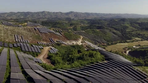 Top view of solar power panels Stock Footage 342168240