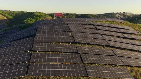 Top view of solar power panels 스톡 동영상 344445826