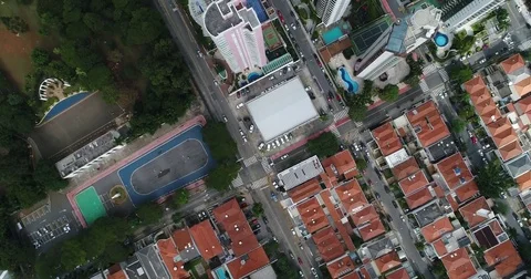 Top view of some buildings in Sao Paulo, Brazil 스톡 동영상 75528792