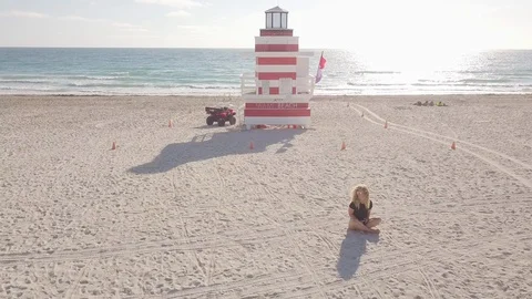 Top view of South Beach Miami. drone view 스톡 동영상 107655247