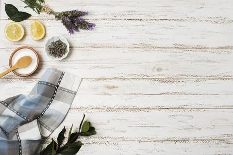Top view spa concept with copy space Stock Photos