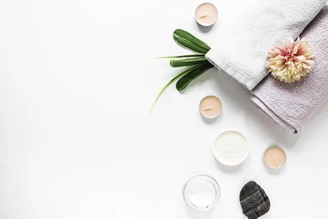 Top view spa element collection High resolution photo Stock Photos
