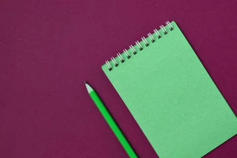 Top view spiral notebook Stock Photos