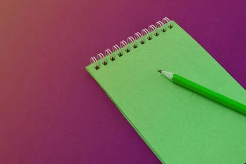 Top view spiral notebook Foto stock