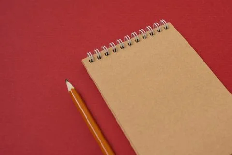 Top view spiral notebook Stock Photos