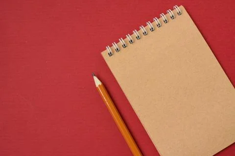 Top view spiral notebook Stock Photos