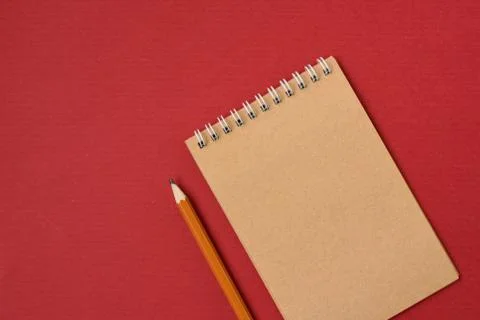 Top view spiral notebook Stock Photos