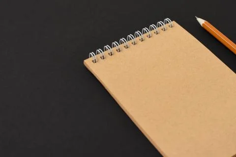 Top view spiral notebook Stock Photos