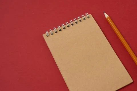 Top view spiral notebook Foto stock