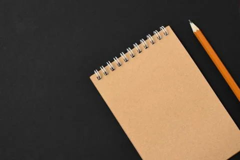 Top view spiral notebook Stock Photos