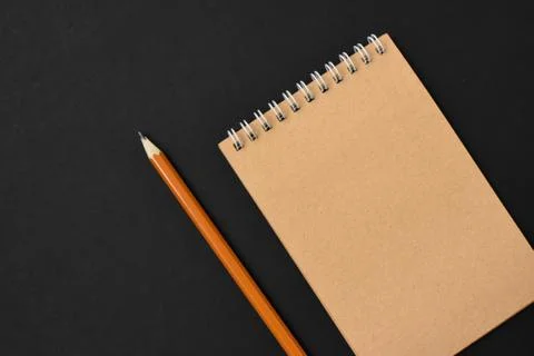 Top view spiral notebook Stock Photos