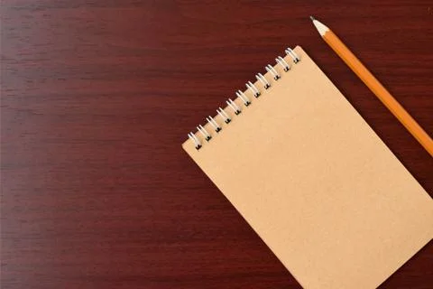 Top view spiral notebook Stock Photos