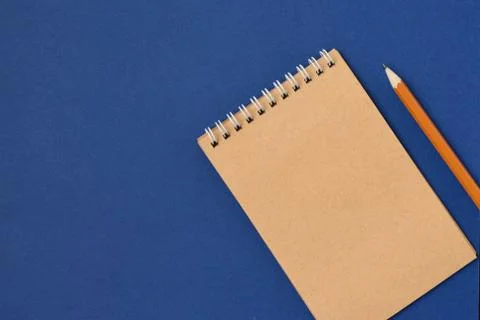 Top view spiral notebook Foto stock