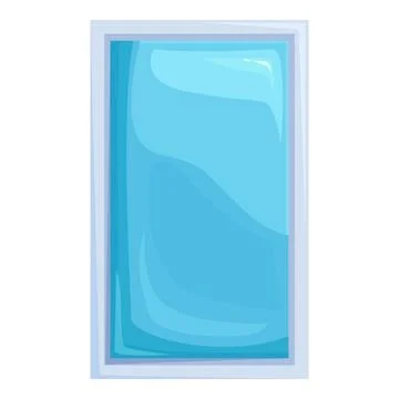 Top view of square swimming pool with light blue water Stock Illustration