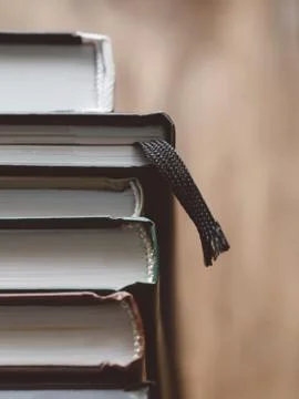 Top view of a stack of books Stock Photos