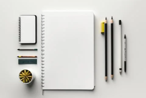 Top view of stationary object on white background. Stock Illustration
