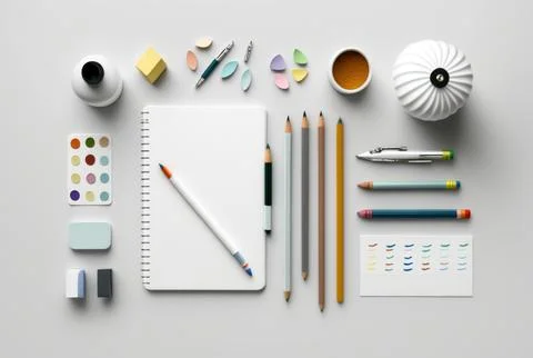 Top view of stationary object on white background. Stock Illustration