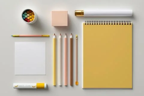 Top view of stationary object on white background. Stock Illustration