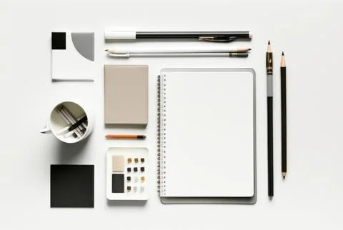Top view of stationary object on white background. Stock Illustration
